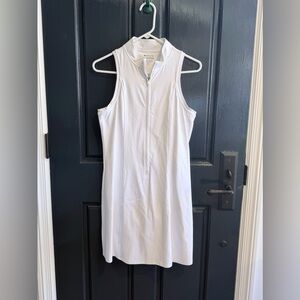 Athleta White "Swing Zip" Sleeveless Dress, Med Tall, Super flattering!
